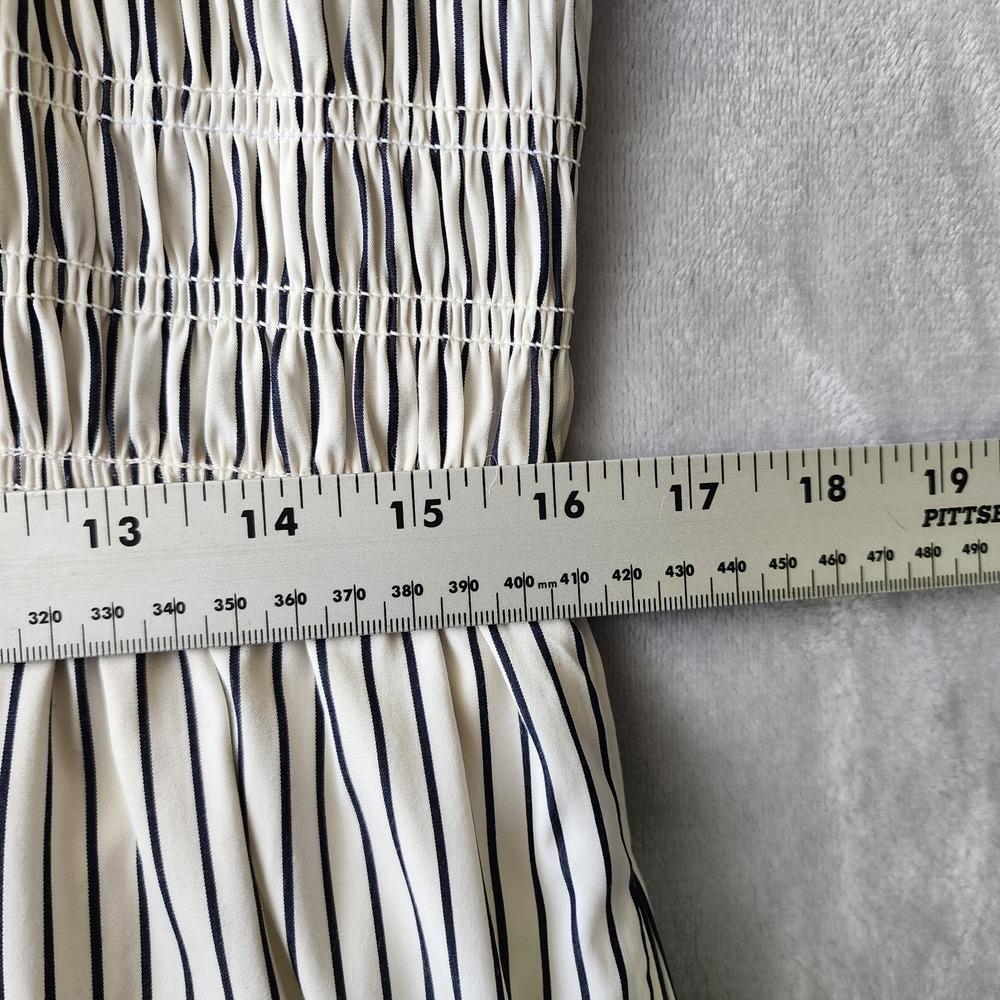 Madewell Dress Size Large Smocked Black Pinstriped Cotton Pockets Shirtdress NWT - Picture 10 of 10